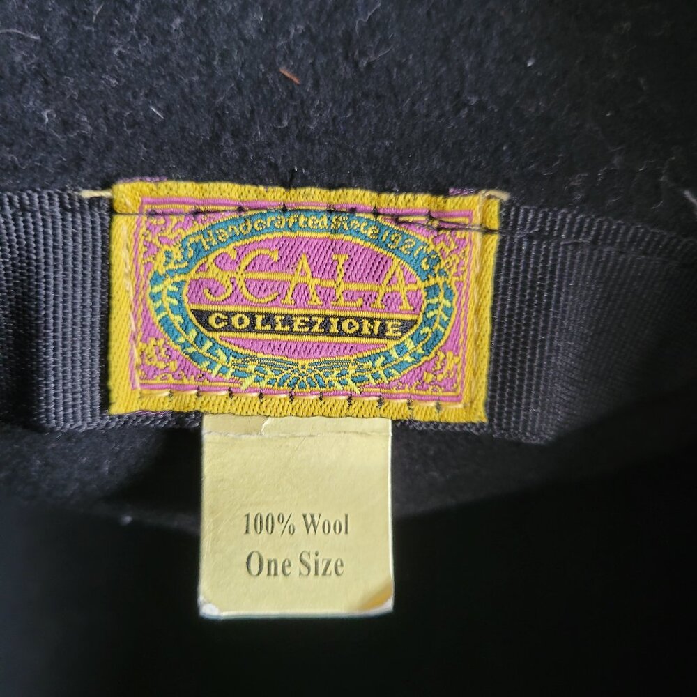 Vintage Black Wool Hat 1920's Styling bucket Hat - Picture 6 of 6